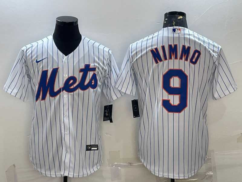 Mens New York Mets #9 Brandon Nimmo White Cool Base Stitched Baseball Jersey